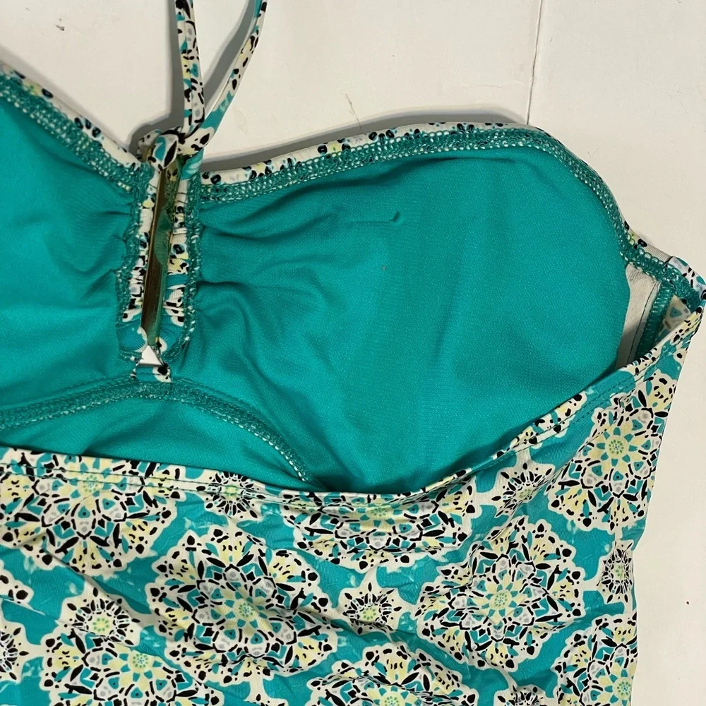 halter neck Youth swim top with gold detail Sz 14